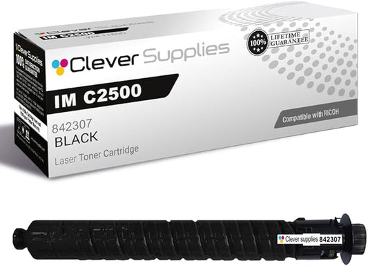 Clever Supplies CS Replacement Compatible with Ricoh IM C2500 Toner Cartridge 842307 to use with IM C2000 (Black, 1-Pack)