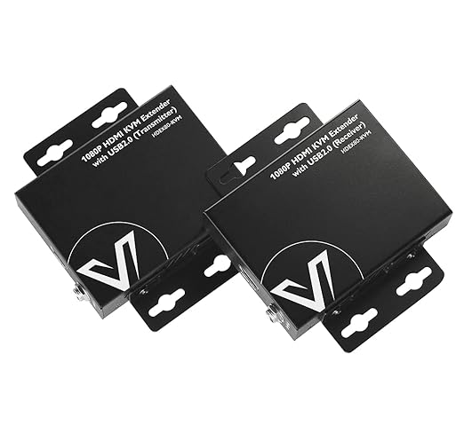 AV Access HDMI KVM USB Extender Over Cat5e/6/6a/7 260ft/80M, 2 USB 2.0 Ports, Zero-Latency, Plug and Play, PoE, No Driver, Supports All Operating System, Keyboard and Mouse USB Over Ethernet