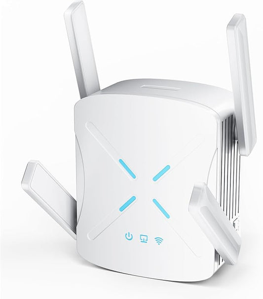 2025 WiFi Extender Signal Booster, New Gen Wi-Fi 6 Repeater, Covers Up to 12,000 sq.ft Range, Dual-Band Internet Booster with Gigabit Ethernet Port, Easy Setup, EasyMesh Compatible