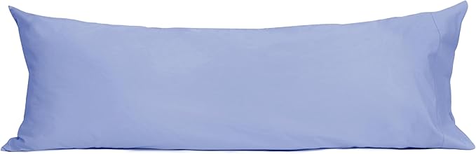Sunflower Body Pillowcase 100% Cotton Long Pillow Cover/Case Envelope Closure 1 Pack, 21×54 inches Purplish Blue, Soft and Breathable