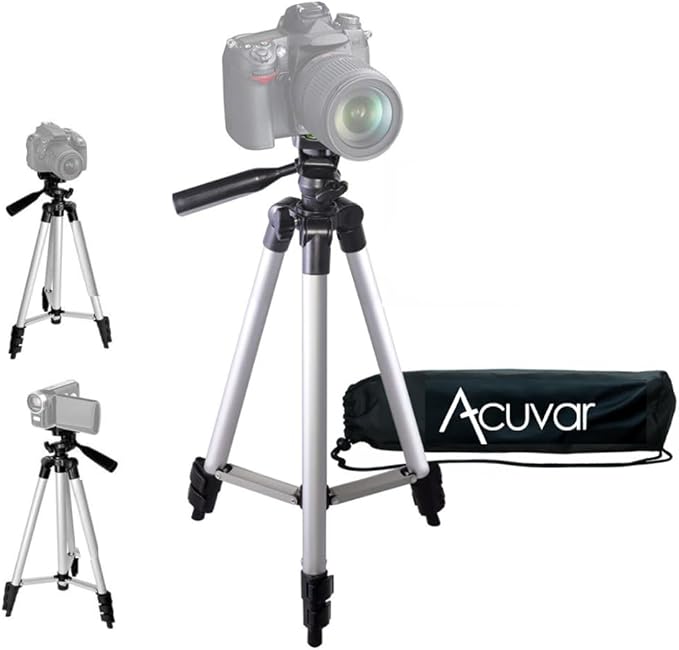 50 Inch Aluminum Camera Tripod for Canon, Nikon, Sony, Samsung, Olympus, Panasonic & Pentax + eCost Microfiber