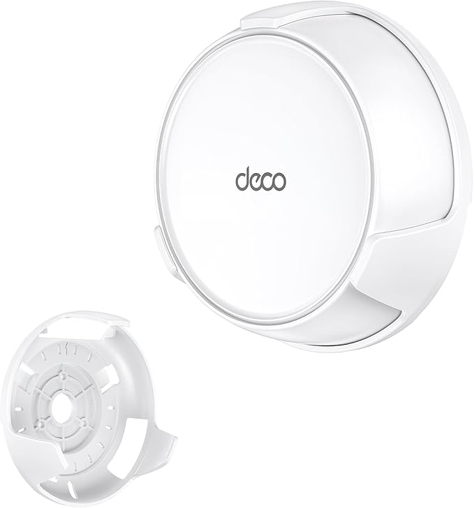 Wall Mount Holder for TP-Link Deco BE23/BE25/BE3600/BE5000 WiFi 7 Mesh Wi-Fi System – Space-Saving Bracket with Hidden Cable Management, Secure & Stylish Design for Home and Office(White, 1-Pack)