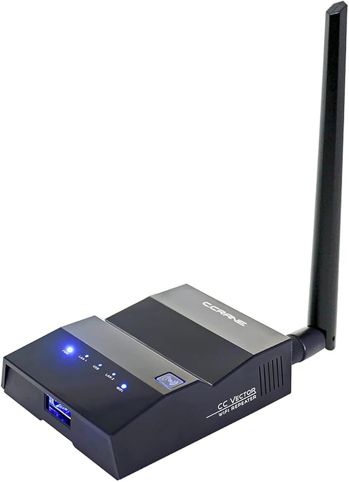 C. Crane CC Vector Extended Long Range WiFi Receiver System - Works with All Devices - Receives Distant WiFi and Repeats to All WiFi Devices in a New Location 2.4GHz