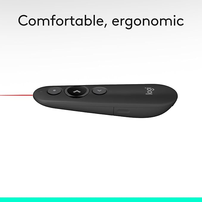 Logitech Wireless Presenter R500s, PowerPoint Clicker with Laser Pointer, Wireless Presentation Clicker Remote