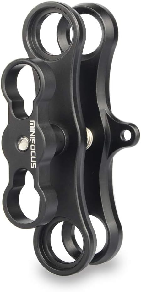 MINIFOCUS 1" Long Ball Clamp Dual Holder Mount for Underwater Photography Diving Light System, Compatible for GoPro Action Camera Flashlight Arms System(2 PCS)