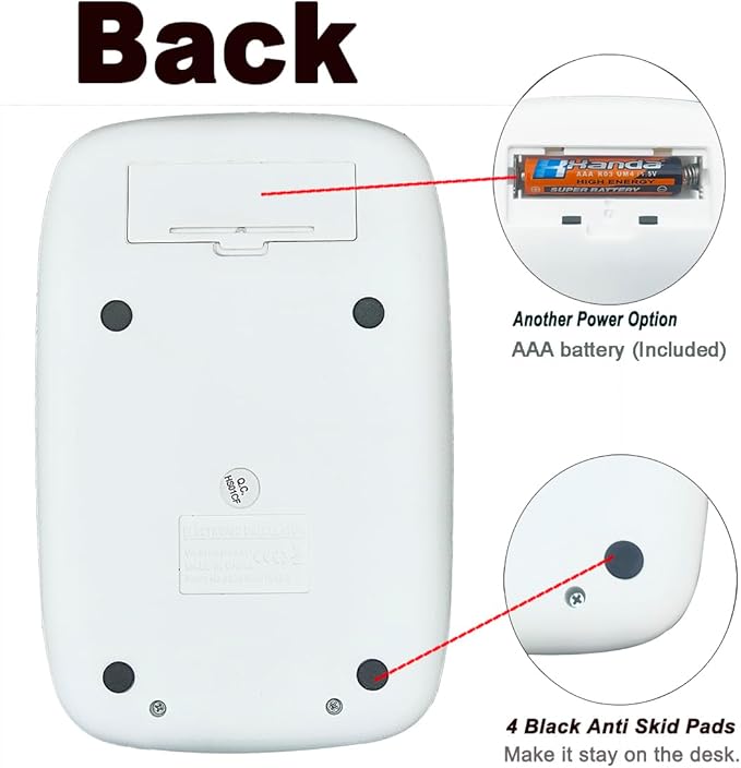 Mechanical Calculator, Cute Calculator with Dual Power 8 Digit Tilt Screen and Big Button for Teachers Students Basic Office (White and Purple)
