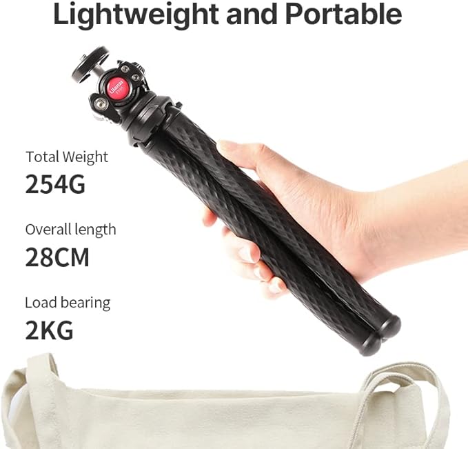 ULANZI FT-01 Phone Tripod with Holder, Mini Camera Flexible Tripod Stand with Cold Shoe Mount, 1/4'' Screw for Magic Arm, Universal for iPhone 17 16 15 Pro Max XS Max Samsung Canon Nikon Sony Cameras