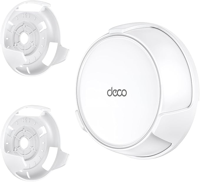 Wall Mount Holder for TP-Link Deco BE23/BE25/BE3600/BE5000 WiFi 7 Mesh Wi-Fi System – Space-Saving Bracket with Hidden Cable Management, Secure & Stylish Design for Home and Office(White, 2-Pack)