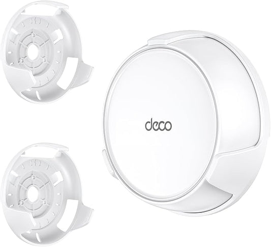 Wall Mount Holder for TP-Link Deco BE23/BE25/BE3600/BE5000 WiFi 7 Mesh Wi-Fi System – Space-Saving Bracket with Hidden Cable Management, Secure & Stylish Design for Home and Office(White, 2-Pack)