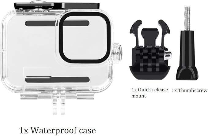 60M/196FT Waterproof Case for GoPro Hero13/Hero12/Hero11/Hero10/Hero9 Black Camera Accessories,Underwater Deep Diving Protective Shell for Hero13/12/11/10/9 Black