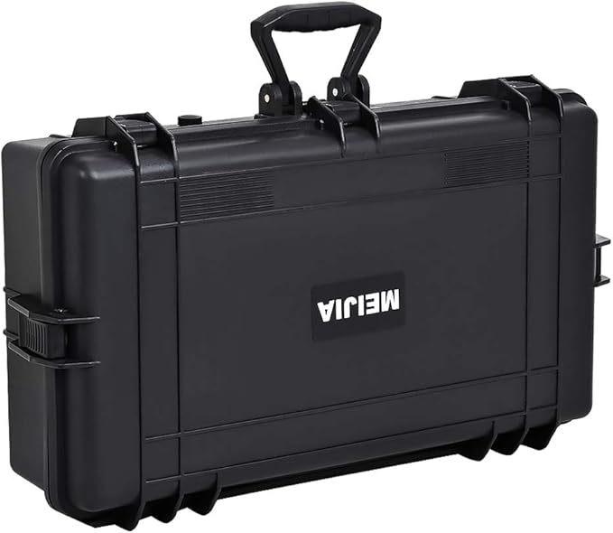 MEIJIA All Weather Waterproof Hard Camera Case,Hard Case with Customizable Fit Foam,Fit Use of Drones,Camera,Equipments,Pistols,Elegant Black (Black, 28.84"x16.92"X7.08")