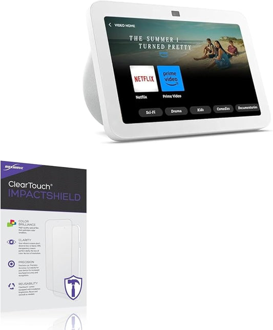 BoxWave Screen Protector Compatible with Amazon Echo Show 8 (3rd Gen 2023) - ClearTouch ImpactShield (2-Pack), Impenetrable Screen Protector Flexible Film