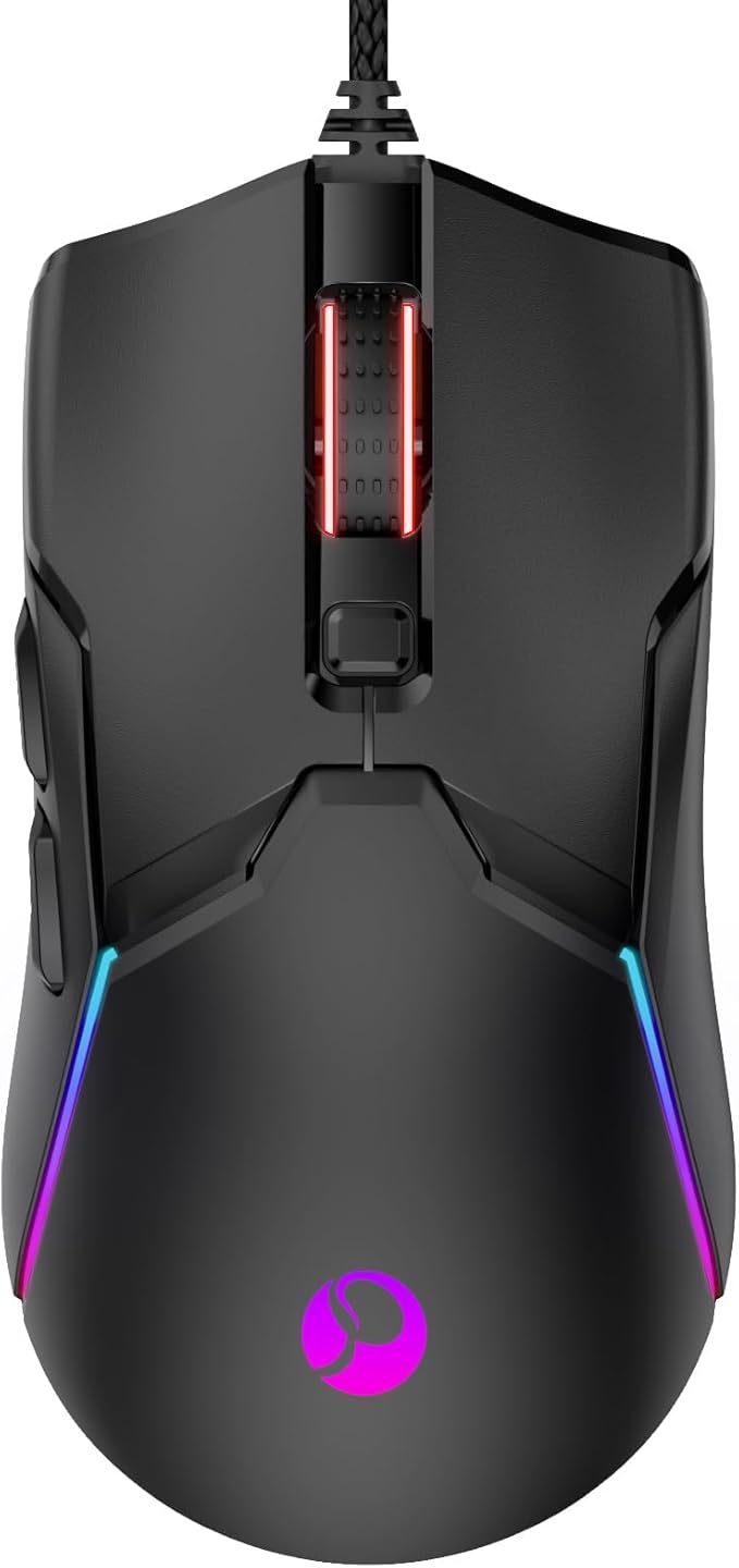 Wired Gaming Mouse,All Keys are editable, 12 Backlit Modes,8000 DPI Wired Optical Mouse,Software Supports diy Keybinds Button For Gamer Bigger and office
