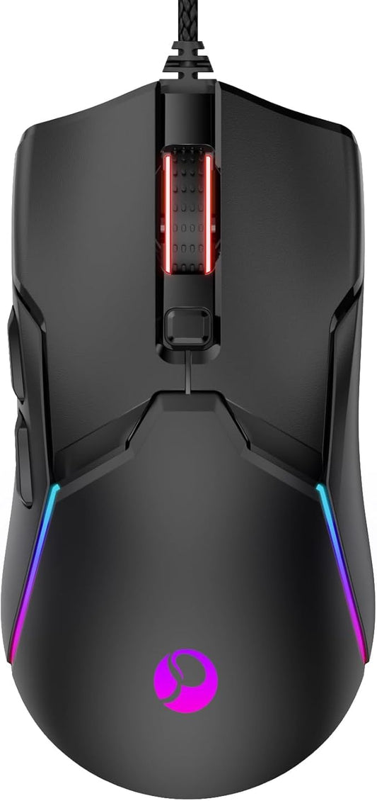 Wired Gaming Mouse,All Keys are editable, 12 Backlit Modes,8000 DPI Wired Optical Mouse,Software Supports diy Keybinds Button For Gamer Bigger and office