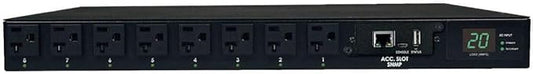 Tripp Lite 1.9kW Single-Phase ATS / Switched PDU with LX Platform Interface, 120V Outlets (16 5-15/20R), 2 L5-20P / 5-20P 12ft 120V Inputs, 1U Rack-Mount, TAA (PDUMH20ATNET) Black