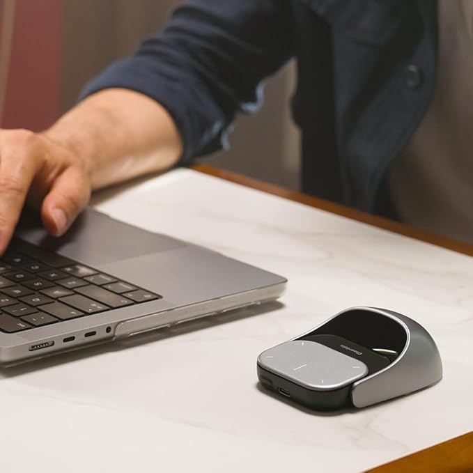 Cheerdots2 Bluetooth Detachable Air Mouse Touchpad Mouse with Voice Recording, Presentation Clicker Wireless Presenter Presentation Remote with Laser Pointer for Mac, Windows (Recording, Silver)