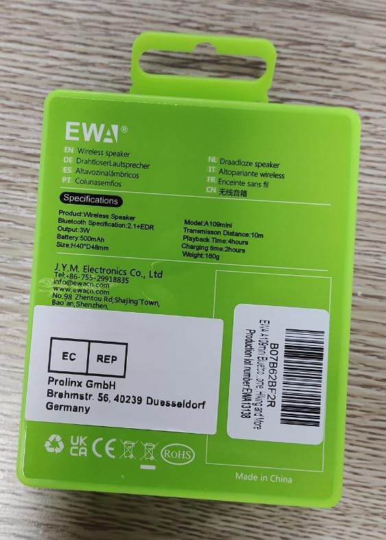 EWA A109mini Bluetooth Speaker with Bass Radiator, Enhanced Bass, Portable Wireless Speaker for Home, Hiking and More - Gray