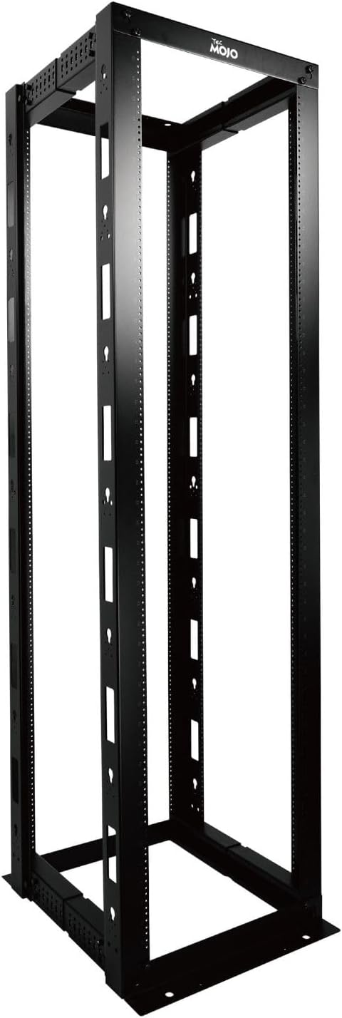Tecmojo 45U 4-Post Open Frame Server Rack, Adjustable Depth 23.6 inch-39.3 inch – 19" Network, Server, AV, Data & IT Equipment, Telecom & Patch Panel Mount, 3450 lbs Capacity, Black,Tapped Hole