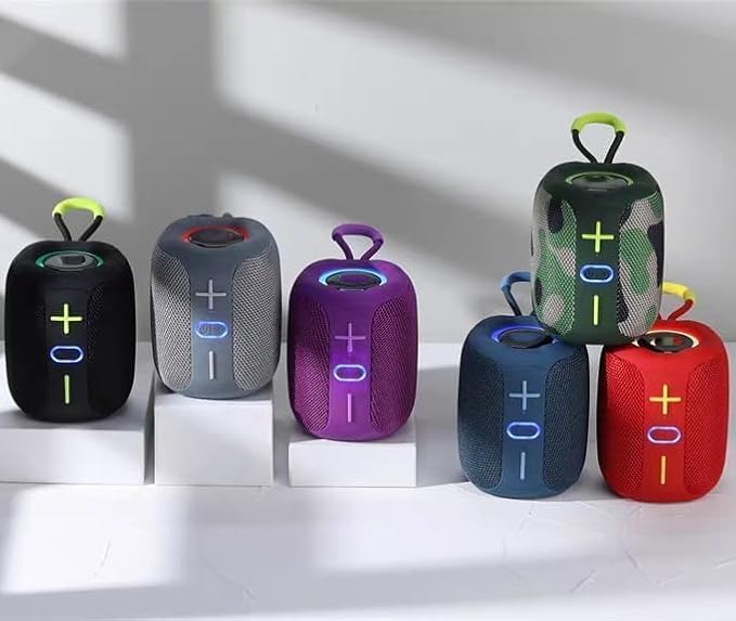 2025 Vibin Wireless Speaker, Colorful RGB Lighting, Bluetooth 5.0 High-Volume Stereo Sound, Dustproof and Waterproof, Easy to Ccarry, for Home, Outdoor Gatherings, and Camping (Purple)