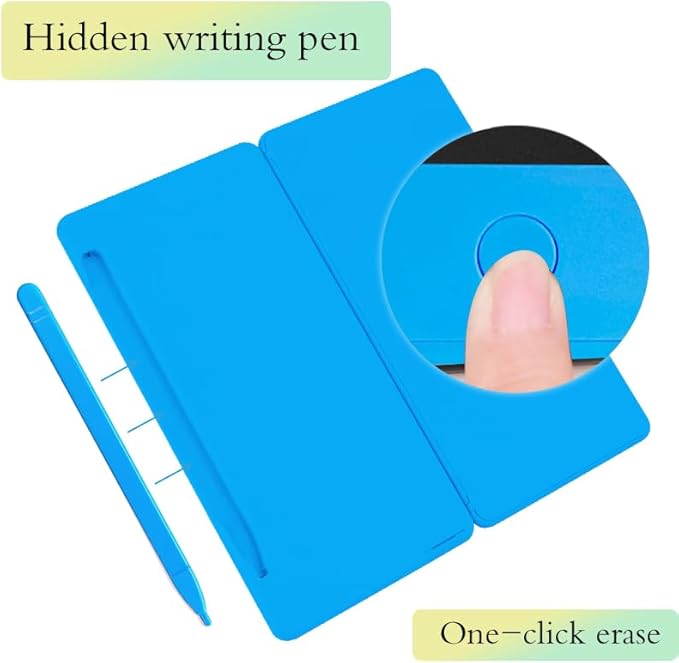 Desk Calculator, Desktop Small Calculators with Writing Notepad, Basic 4-Function Math Large Button Calculator, School Supplies for Kids, Middle/High School Students (Blue)