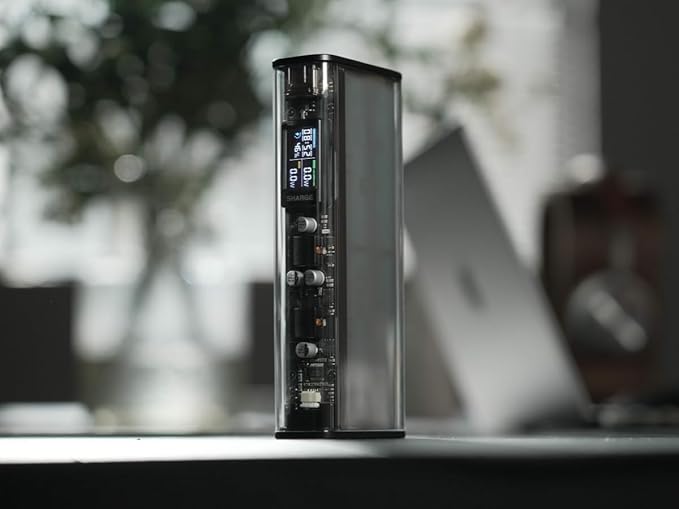 SHARGEEK 140 Power Bank, 140W Output 20000mAh Portable Charger with Screen Display, Transparent, USB C& USB A Port Laptop Power Bank for iPhone 17/16/15/14 Series MacBook Steam Deck