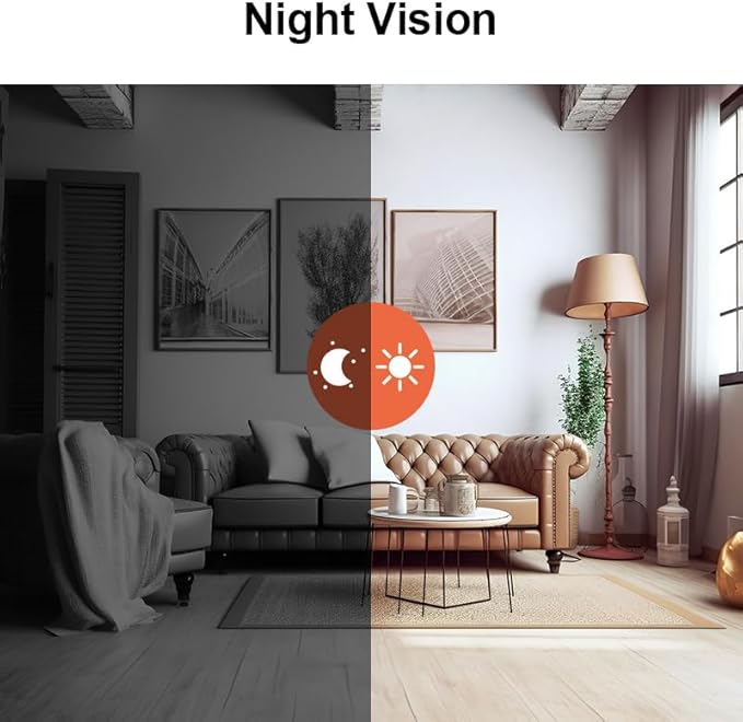 Wireless WiFi Security Camera Hdde Home Indoor Outdoor Cameras 1080P Car Camaras 2025 New Smart Home Camara Baby for House Office Outdoor Cams Mobile APP Remote Tiny Pet Dog Cam No Need Wifi Camera