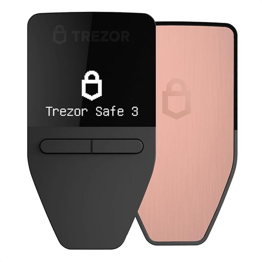 Trezor Safe 3 - Passphrase & Secure Element Protected Crypto Hardware Wallet - Buy, Store, Manage Digital Assets Simply and Safely (Galactic Rose)