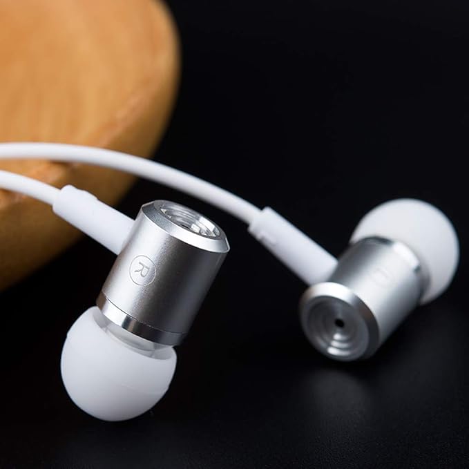 Wired in-Ear Headphones with Mic Volume Control Noise Cancelling Earbuds with Microphone Powerful Bass Earphones 3.5mm Jack for iOS Android Smartphones (Black)