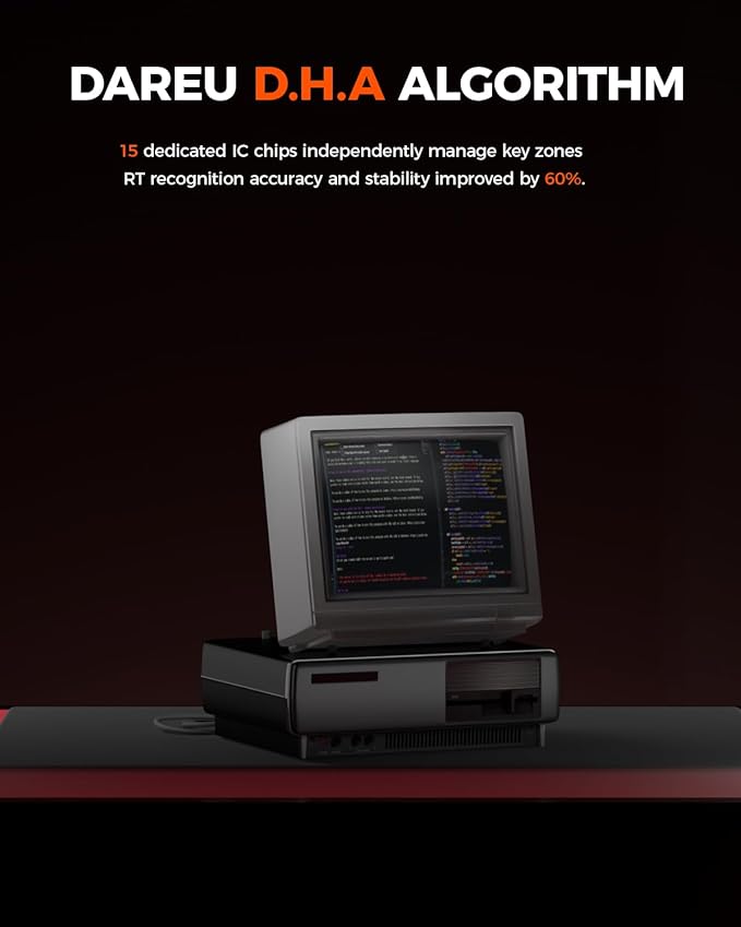 DAREU COOL60 60% Hall Effect Gaming Keyboard with Magnetic Switch, SOCD, 0.01mm Actuation Adjustable Rapid Trigger,8000 Hz Polling, Frosted Transparent Keycaps, Hot-swap, RGB Backlit