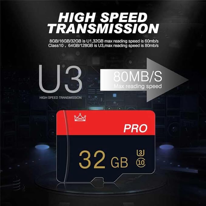 2 Pack Micro Memory Card 32GB Class 10 with Adapter High Speed Memory Card for Tablet,Camera,Drone