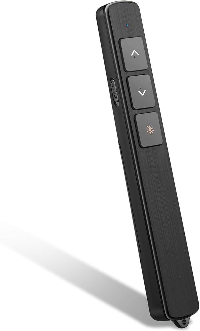 Presentation Clicker for PowerPoint Remote with Lanyard,100M Wireless Presenter Remote PPT PowerPoint Clicker,2.4GHz Presentation Pointer Slide Advancer for Mac Computer Laptop