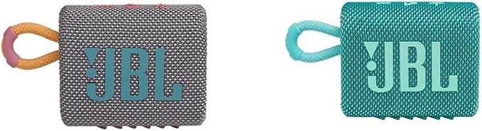 JBL Go 3 Portable Bluetooth Speakers (Gray, Teal)