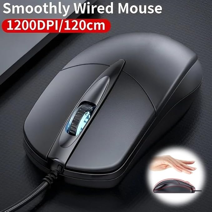Wired Computer Mouse, USB Optical Mouse for Gaming,Home,Business and Office Work,Black Wire Computer Mice Compatible with Laptop Pc Computer Mac Desktop.