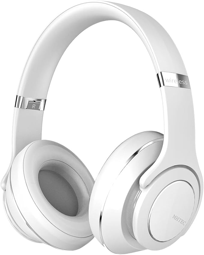 Bluetooth Headphones Over Ear, 90 Hours Playtime Wireless Headphone with 3 EQ Modes, Noise Isolating HiFi Stereo with Deep Bass, Microphone, Soft Earpads for Cellphone/PC