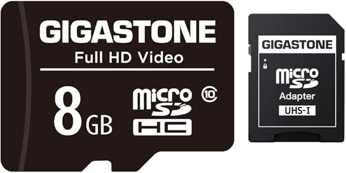 Gigastone 8GB Micro SD Card, FHD Video, Surveillance Security Cam Action Camera Drone Professional, 80MB/s Micro SDHC Class 10