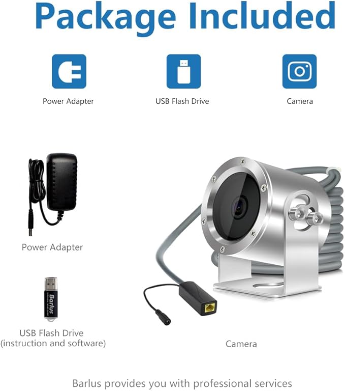 Underwater Camera, Aquarium Live Streaming Pond 5MP Camera with 32ft Cables