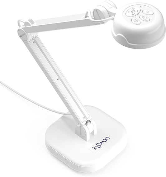 INSWAN INS-1 USB Document Camera — 8MP Ultra HD, Auto Focus, LED , Built-in Mic, Windows, Mac, iPad, Chromebook Compatible for Distance Learning, Remote Teaching, Web Conferencing, Live Demo