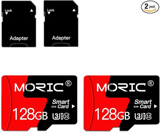 2 Pack 128GB Micro SD Card with SD Adapter High Speed Memory Card,C10 A1 Memory TF Card for Camera/Dash Cam/Smartphone/Tablet/Drone