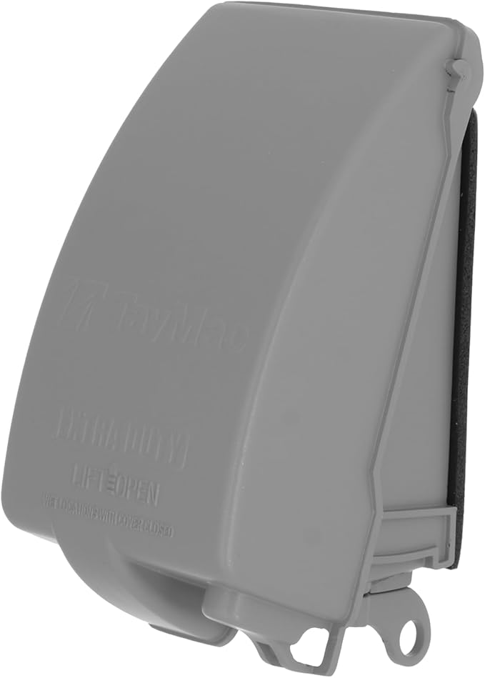 TayMac MX4280S 1-Gang Extra Duty In-Use Cover, Weatherproof Metal Low Profile 8-in-1, 3.5 in. Deep, Vertical, Gray