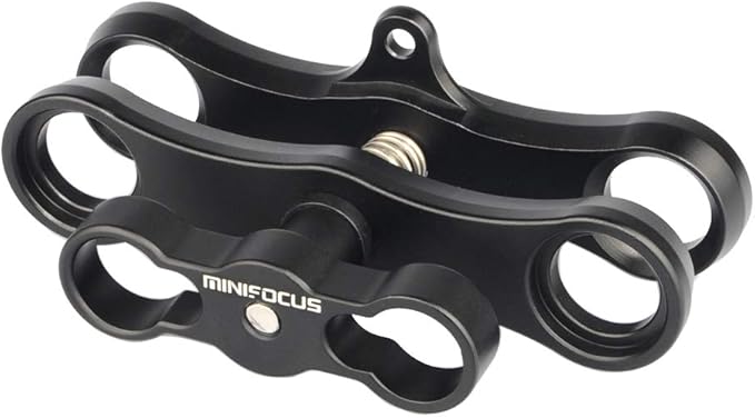 MINIFOCUS 1" Long Ball Clamp Dual Holder Mount for Underwater Photography Diving Light System, Compatible for GoPro Action Camera Flashlight Arms System(2 PCS)