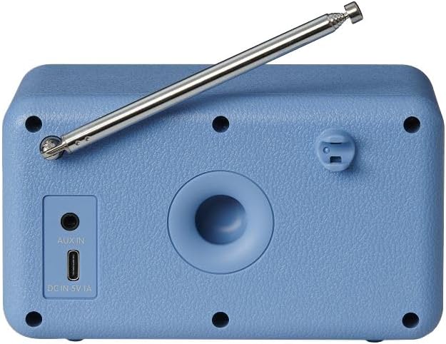 Crosley CR1121A-EB Cooper Retro AM/FM Radio, Portable Bluetooth Speaker with Aux Input and LED Display, Elemental Blue