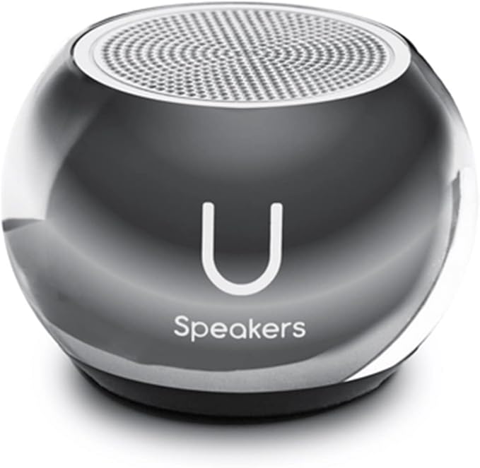 Fashionit U Mini - Small Bluetooth Speaker Wireless - Mic & Remote Shutter, Portable Bluetooth Speakers, Rich Sound for Home & Outdoor, White Elephant Gifts for Adults - Mirror Hematite