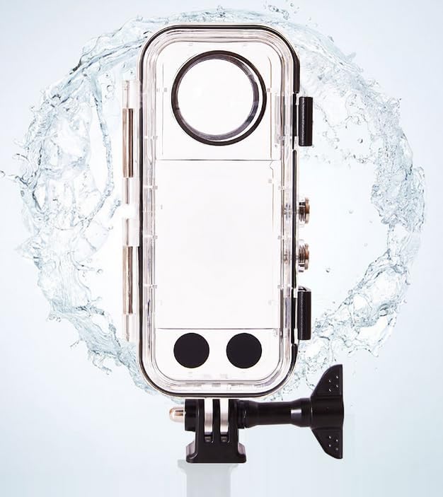 Waterproof Case/Invisible Dive Case for Insta 360 ONE X5,Supports 60M/196 FT Underwater Scuba Snorkeling Deep Diving with Bracket Accessories