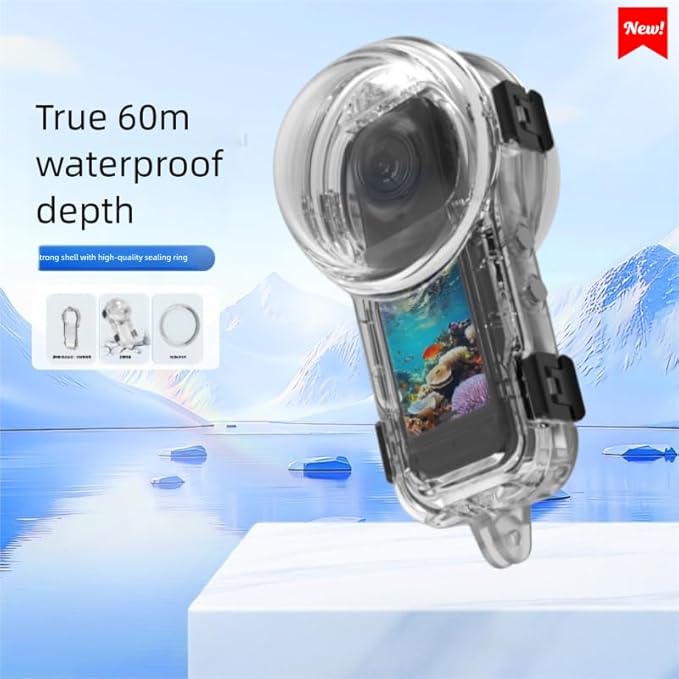 Waterproof Case for Insta360 X5 Underwater Dive Case，for Insta 360 X5 Accessories (60M)