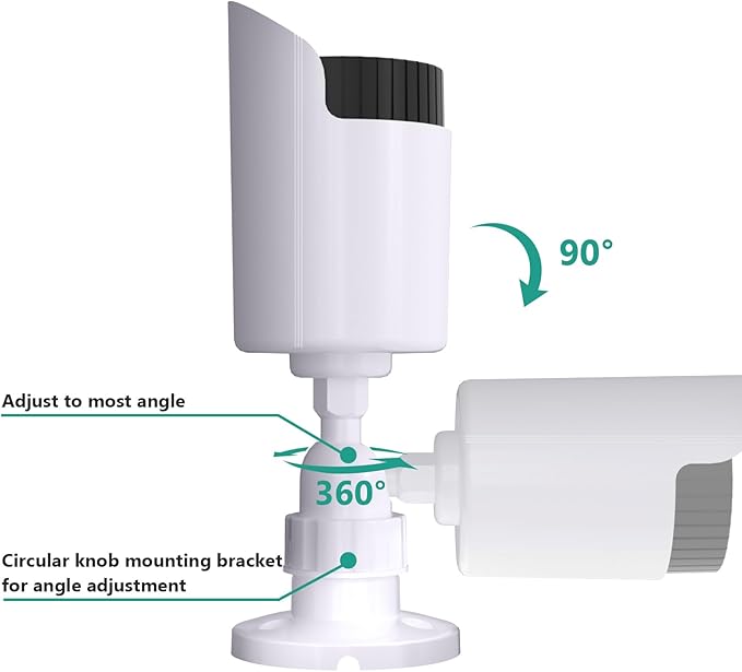 WALI Dummy Fake Simulated Surveillance Security CCTV Dome Camera Indoor Outdoor with One LED Light, Warning Security Alert Sticker Decal (TC-W8), 8 Packs, White