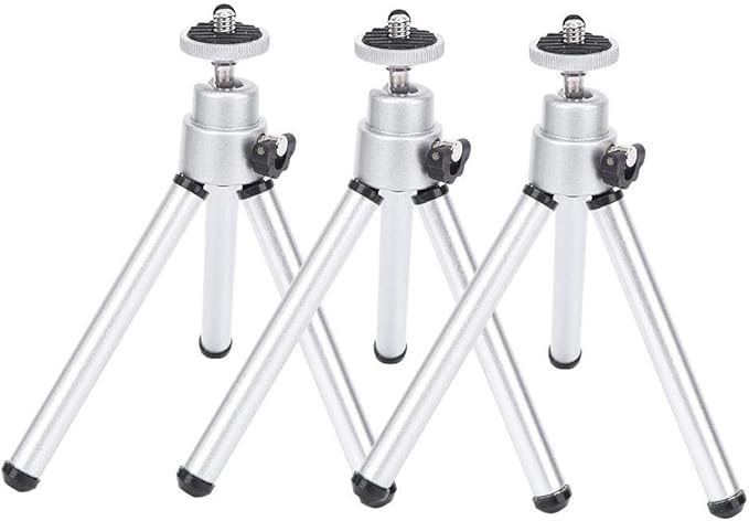 Keenso 3Pcs Universal Foldable Aluminium Alloy Stoving Varnish Mini Antishake Telescopic Tripod Telescoping Tripod Stand Monocular Telescope Camera Tripod