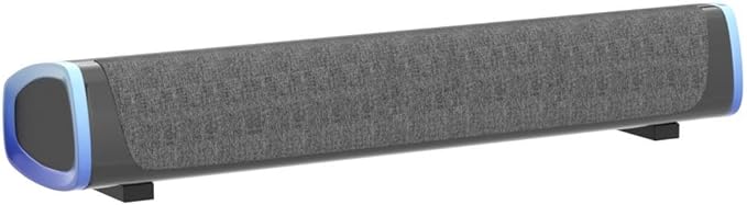 SOULION R30 Computer Speakers, Colorful LED Lights with Switch Button, Surround Sound Portable Computer Sound Bar Speakers for Desktop, Gray