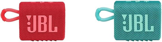JBL Go 3 Portable Bluetooth Speakers (Red and Teal)