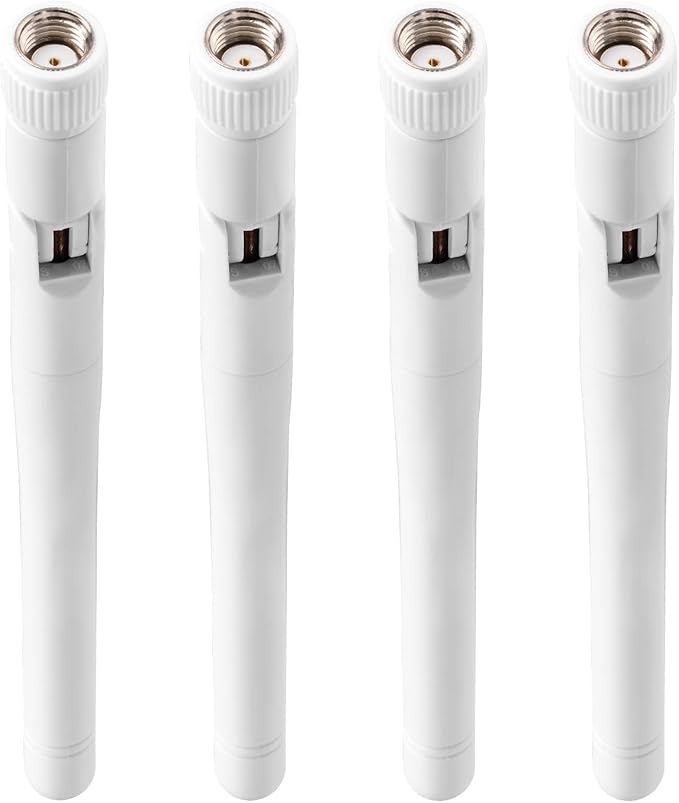 Bingfu External WiFi Antenna RP-SMA 2.4GHz 5GHz 5.8GHz 3dBi Dual Band Wireless Antennas Replacement (4-Pack) for WiFi Router Security IP Camera Access Point USB WiFi Adapter