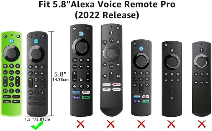 [3 Pack] Climberer Firestick Pro New Cover - Fire TV Voice Remote Pro2025- Shockproof Silicone Protective Case for Improved Grip and Durability (Fluorescent Green + Blue)+ red